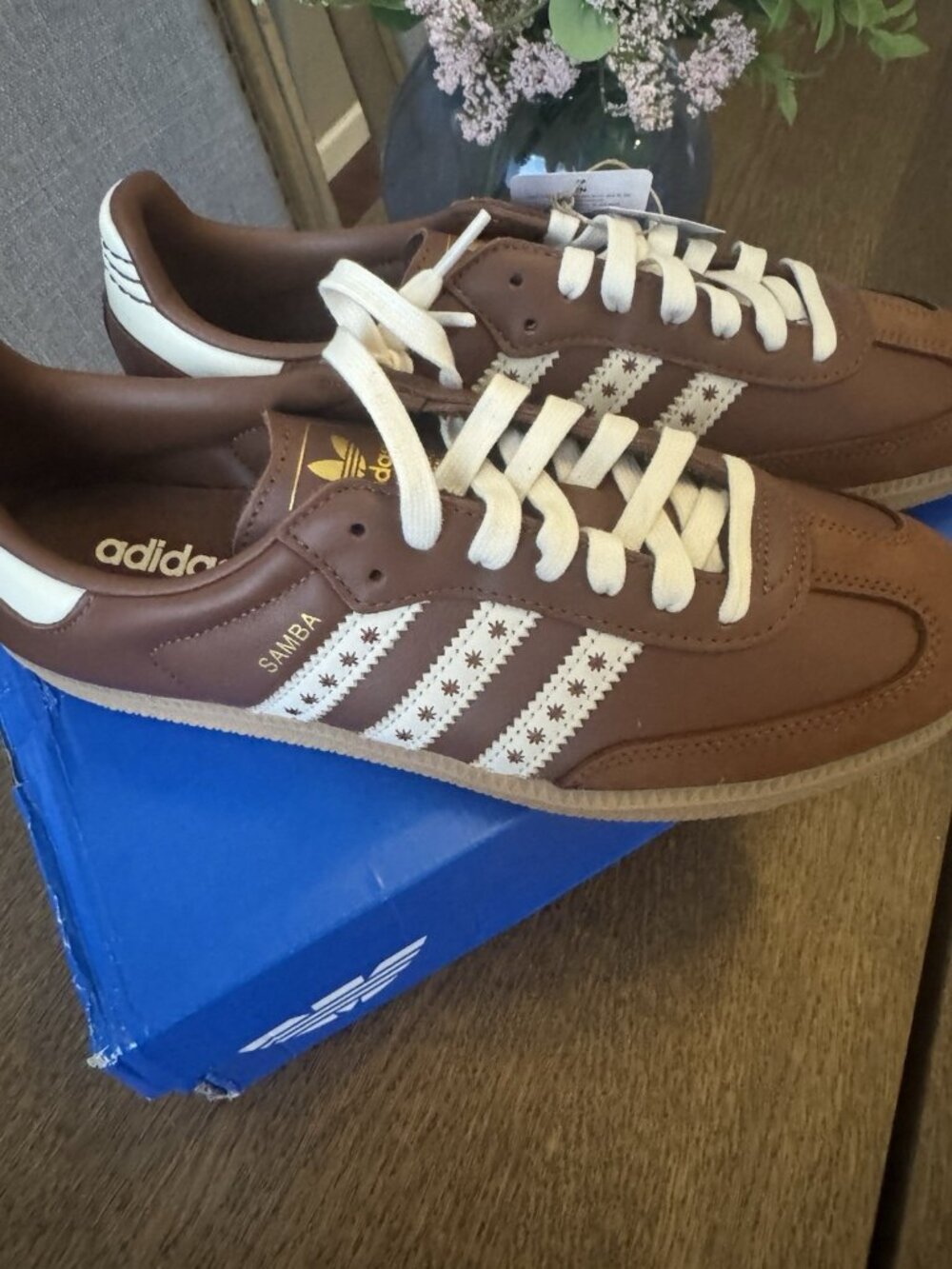 Adidas Samba OG Cloud White/Preloved Brown/Cream Lowtop Shoes Women's Size  10.5